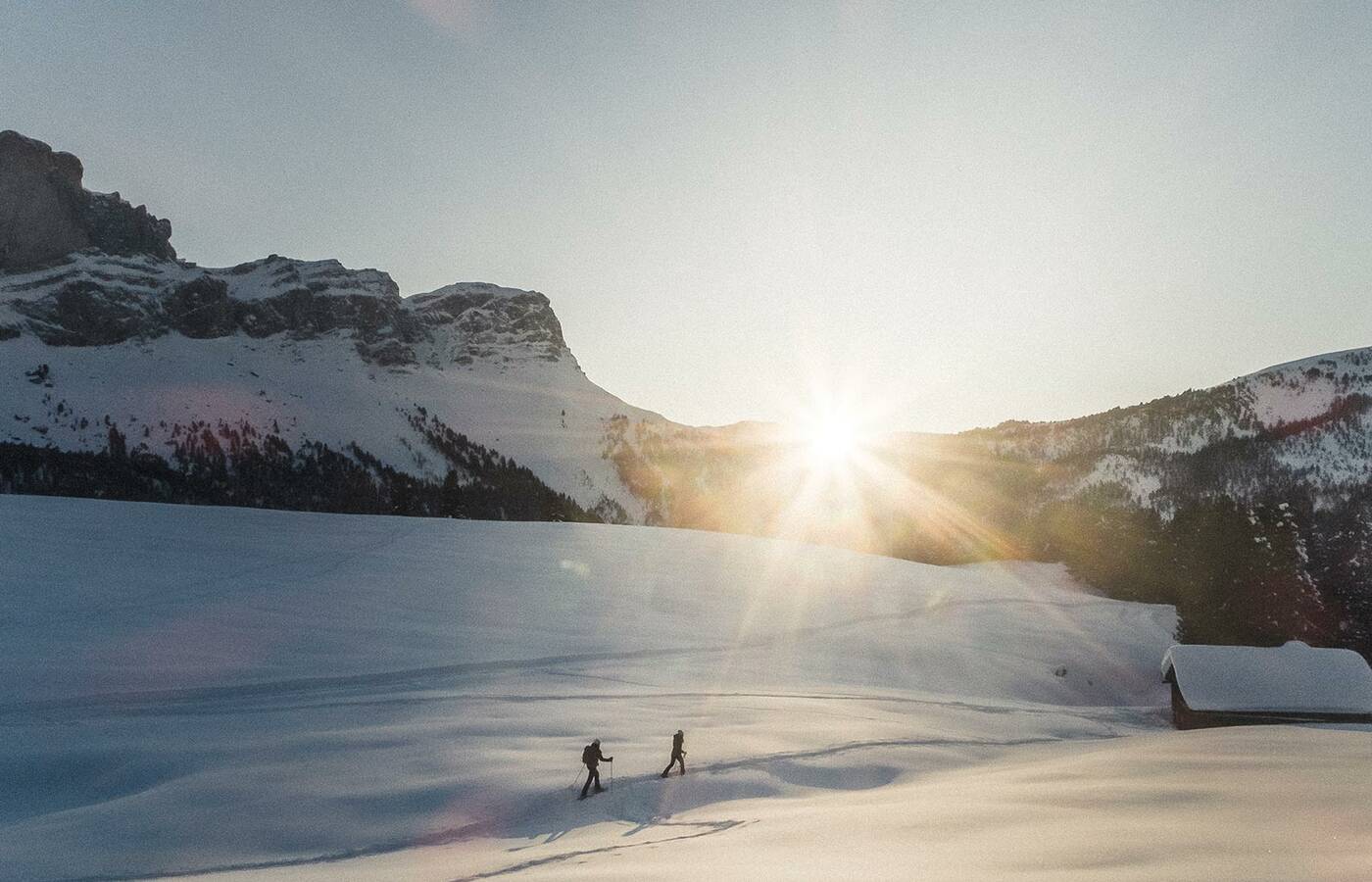 Hike winter to the Gampenalm